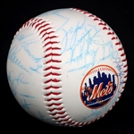 1986 NEW YORK METS WORLD SERIES TEAM AUTOGRAPH BASEBALL