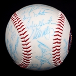 1986 NEW YORK METS WORLD SERIES TEAM AUTOGRAPH BASEBALL