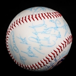 1986 NEW YORK METS WORLD SERIES TEAM AUTOGRAPH BASEBALL