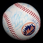 1986 NEW YORK METS WORLD SERIES TEAM AUTOGRAPH BASEBALL