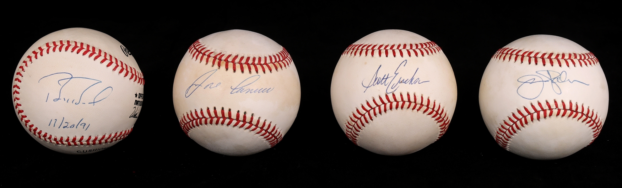 AUTOGRAPHED BASEBALLS: BONDS, CANESCO, PALMER, ERICKSON