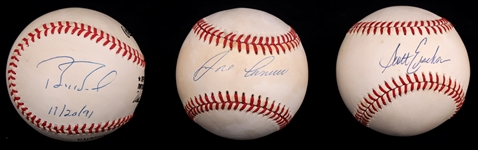 AUTOGRAPHED BASEBALLS: BONDS, CANESCO, PALMER, ERICKSON