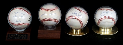 AUTOGRAPHED BASEBALLS: BONDS, CANESCO, PALMER, ERICKSON
