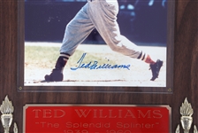 TED WILLIAMS AUTOGRAPHED PHOTO & STATS DISPLAY PLAQUE