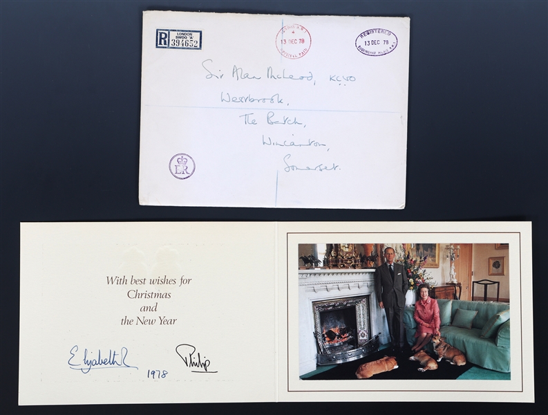 QUEEN ELIZABETH II & PRINCE PHILIP SIGNED XMAS CARD