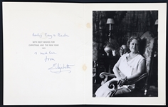 1972 ELIZABETH QUEEN MOTHER SIGNED CHRISTMAS CARD