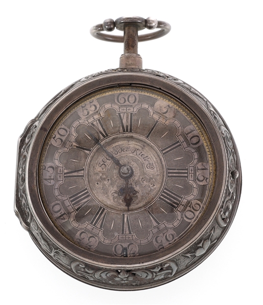 SCHRODER KIEL POCKET WATCH .800 SILVER PAIRED CASE