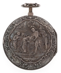SCHRODER KIEL POCKET WATCH .800 SILVER PAIRED CASE