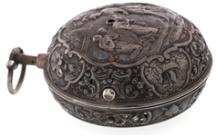 SCHRODER KIEL POCKET WATCH .800 SILVER PAIRED CASE