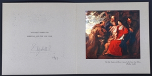 1961 QUEEN ELIZABETH II SIGNED CHRISTMAS CARD
