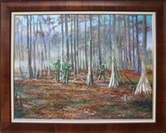 ROBERT BUTLER OIL PAINTING - BOW HUNTING IN GEORGIA