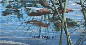 DANIEL BUTLER OIL ON CANVAS FLORIDA WETLAND SCENE