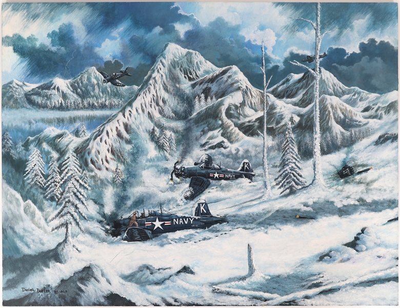DANIEL BUTLER OIL PAINTING -  NAVY PILOT JESSE BROWN
