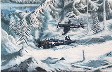 DANIEL BUTLER OIL PAINTING -  NAVY PILOT JESSE BROWN