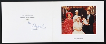 1990 ELIZABETH QUEEN MOTHER SIGNED CHRISTMAS CARD