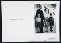 1956 QUEEN ELIZABETH II & PRINCE PHILIP CHRISTMAS CARD
