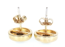 14K YELLOW GOLD BLUE DIAMOND EARRINGS