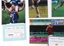 SOCCER AUTOGRAPHS - BECKHAM, TOTTI, VAZQUEZ 