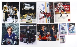 HOCKEY AUTOGRAPHS - GRETZKY, HULL, & JOHANSEN 