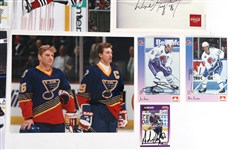 HOCKEY AUTOGRAPHS - GRETZKY, HULL, & JOHANSEN 