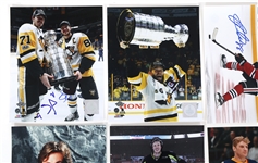 HOCKEY AUTOGRAPHS - GRETZKY, HULL, & JOHANSEN 
