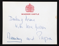 QUEEN ELIZABETH II & PRINCE PHILIP SIGNED GIFT TAG