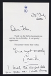 QUEEN CONSORT CAMILLIA AUTOGRAPHED TYPED LETTER