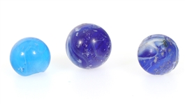 EARLY 20th C. BLUE SLAG GLASS MARBLES