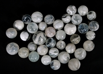 EARLY 20th C. CLEAR WHITE SLAG GLASS MARBLES