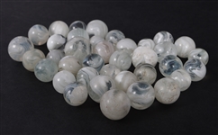 EARLY 20th C. CLEAR WHITE SLAG GLASS MARBLES