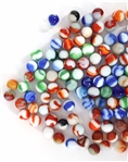 EARLY 20th C. RED, BLUE, & GREEN SLAG GLASS MARBLES
