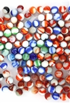 EARLY 20th C. RED, BLUE, & GREEN SLAG GLASS MARBLES