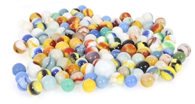 EARLY 20th C. SLAG GLASS MARBLES