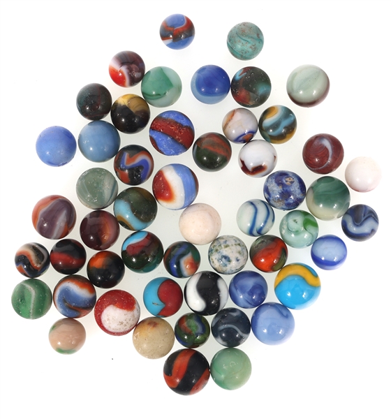 EARLY 20th C. MARBLES - GLASS & CERAMIC