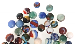EARLY 20th C. MARBLES - GLASS & CERAMIC