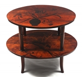 EMILE GALLE ART NOUVEAU MARQUETRY TIERED TABLE