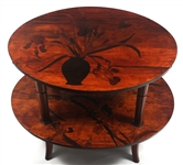 EMILE GALLE ART NOUVEAU MARQUETRY TIERED TABLE