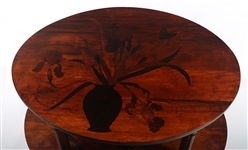 EMILE GALLE ART NOUVEAU MARQUETRY TIERED TABLE