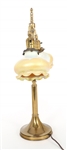 QUEZAL ART GLASS DOUBLE TABLE LAMP
