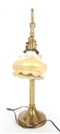 QUEZAL ART GLASS DOUBLE TABLE LAMP