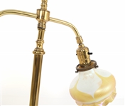 QUEZAL ART GLASS DOUBLE TABLE LAMP
