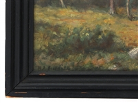 EARLY 20th C. OIL ON BOARD LANDSCAPE PAINTING - SIGNED