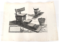 19th C. ETCHING BY PIRANESI ROMAN CURULE CHAIR