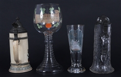 GERMAN GLASS & PORCELAIN DRINKWARE 