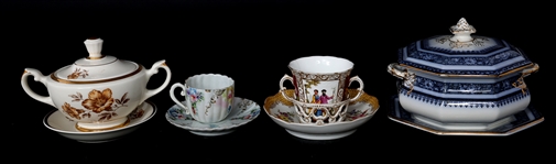 PORCELAIN SERVING PIECES & TEA CUPS