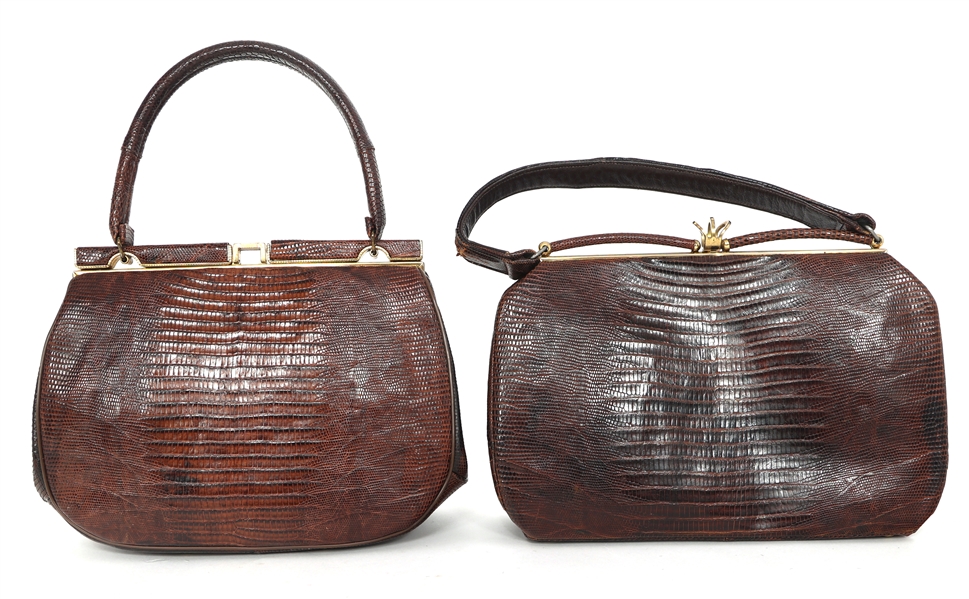 BELLESTONE LIZARD LEATHER BROWN HANDBAGS 