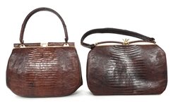 BELLESTONE LIZARD LEATHER BROWN HANDBAGS 