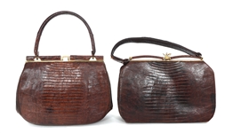 BELLESTONE LIZARD LEATHER BROWN HANDBAGS 