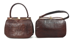 BELLESTONE LIZARD LEATHER BROWN HANDBAGS 