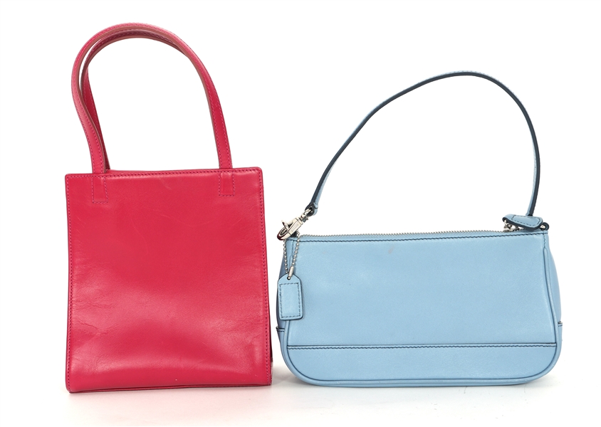 COACH LEATHER MAGENTA & PERIWINKLE HANDBAGS